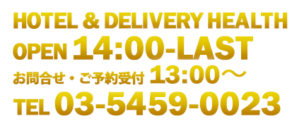 HOTEL&DELIVERY HEALTH open10:00-LAST tel03-5459-0023